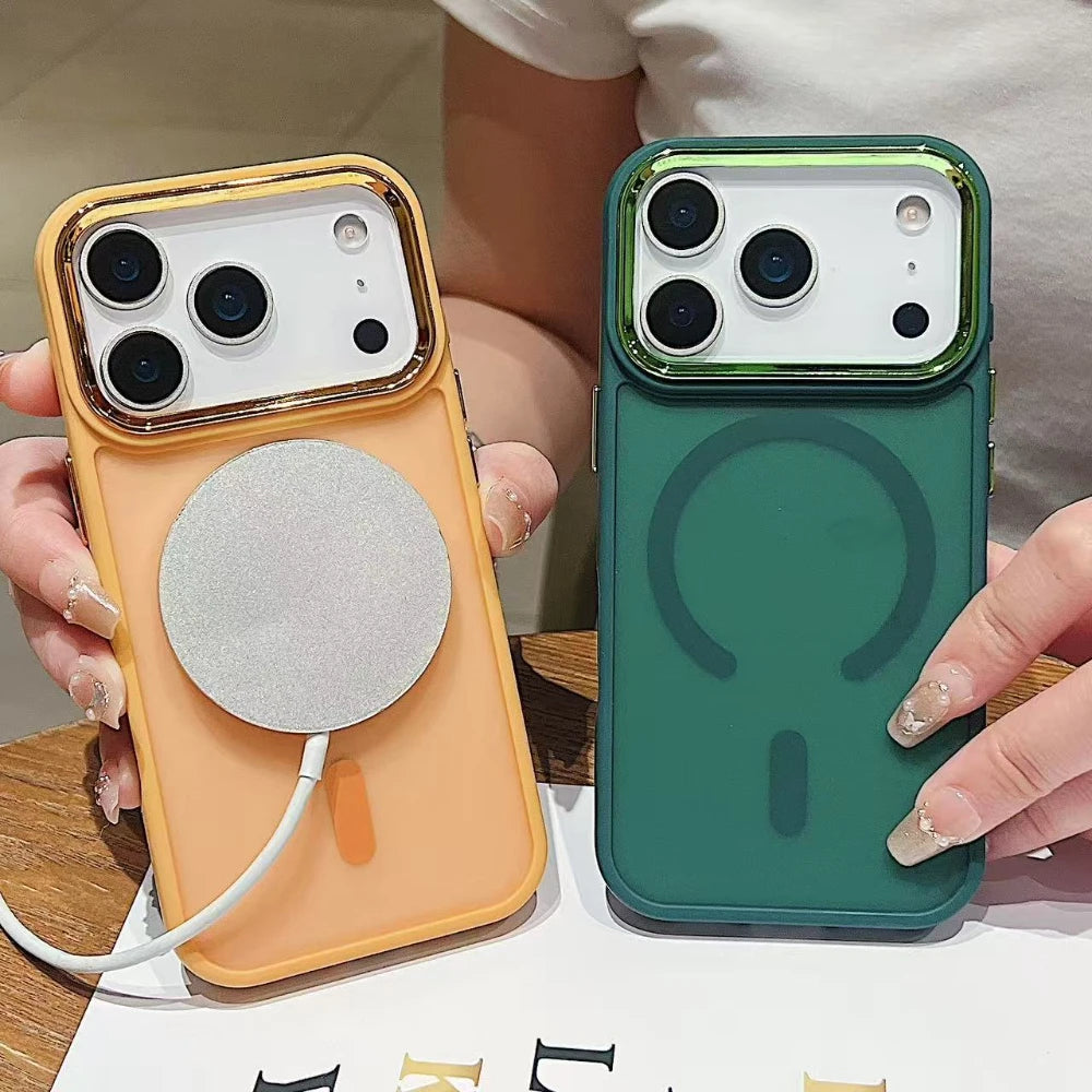 Translucent Matte Magnetic Case for iPhone 12–17 Series | MagSafe Compatible Camera Protection Cover