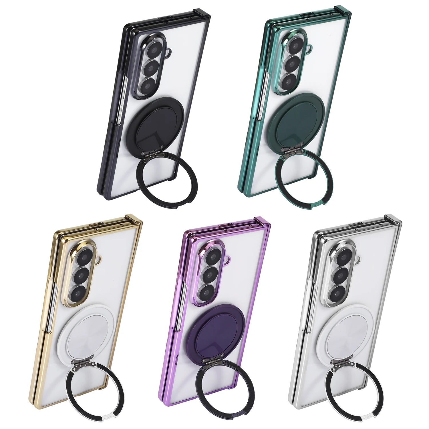 Samsung Galaxy Z Fold 7 Case | Hard PC Magnetic Full-Coverage Protective Case with Stand Holder