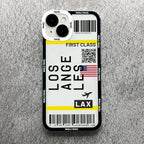 Plane Ticket Travel iPhone Case | Customizable Full-Coverage Shockproof Soft Silicone Cover