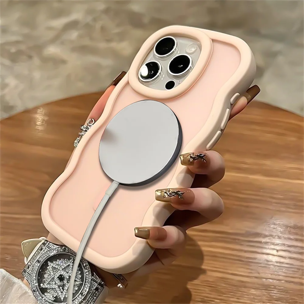 Cute Candy Wave Matte iPhone Case | MagSafe Wireless Charging Compatible