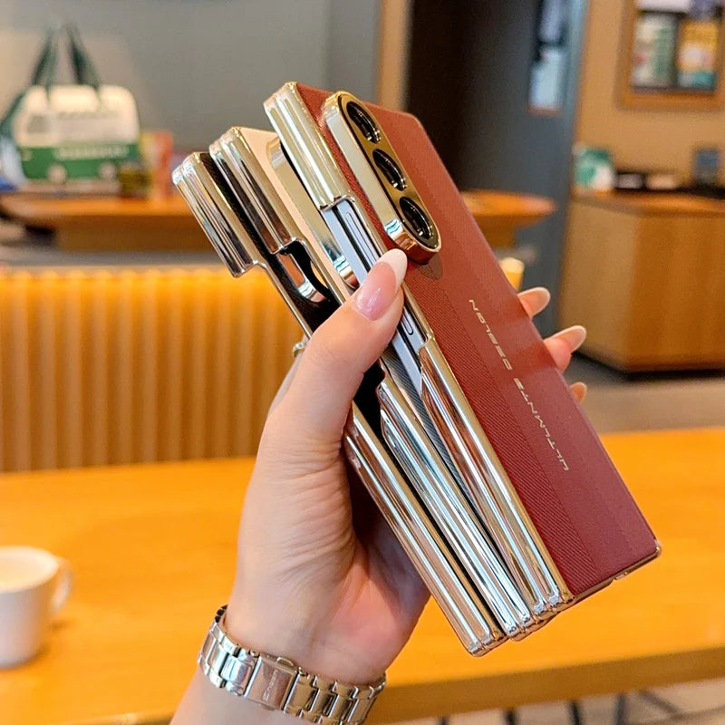 Samsung Galaxy Z Fold 7 Case | Luxury Plating Hard PU Full-Coverage Protective Back Cover