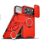 Magnetic Metal & PC+TPU Shockproof Phone Case with Hidden Stand | Anti-Fingerprint & Drop Protection