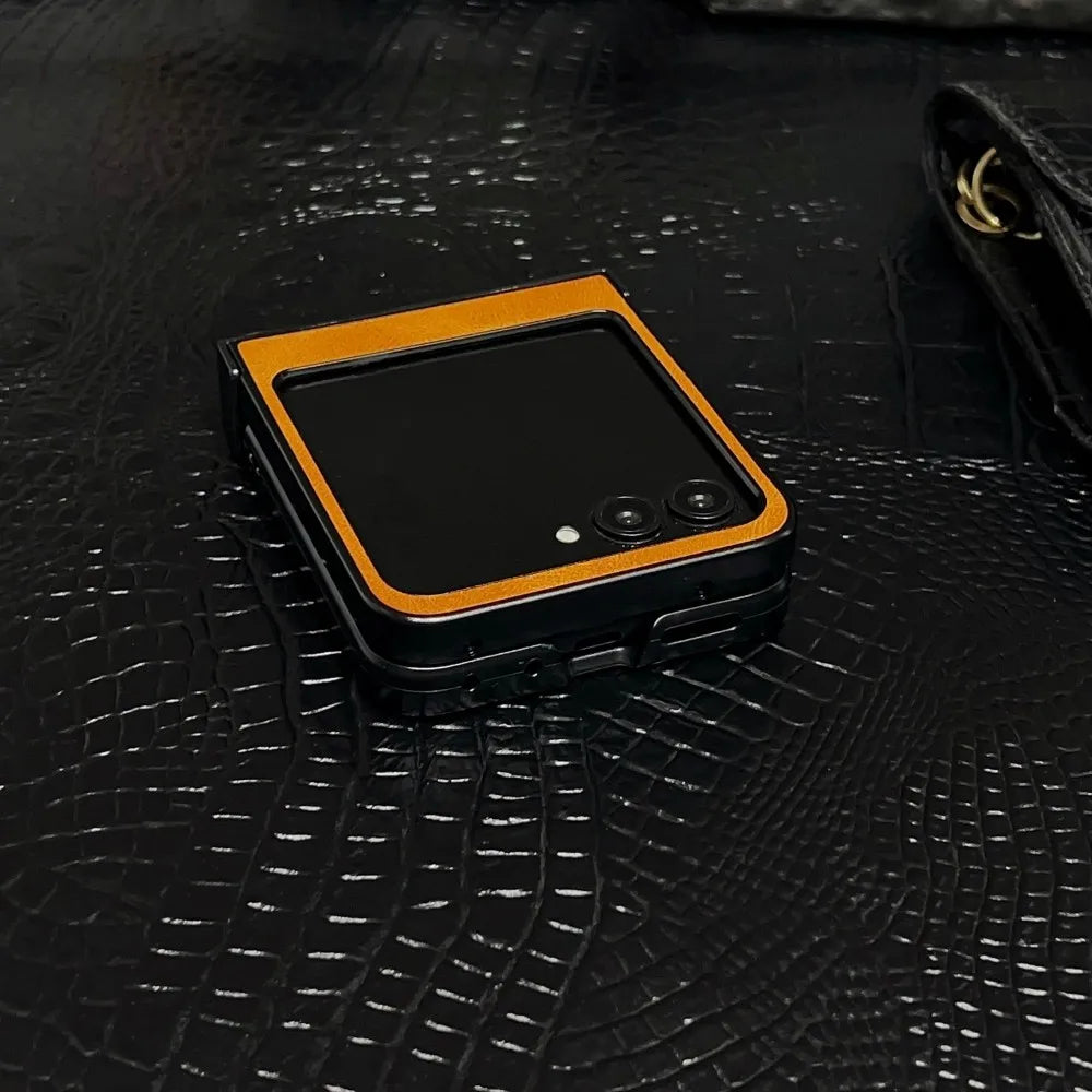 Samsung Galaxy Z Flip 7 Case | Luxury PU Leather Full-Coverage Magnetic Case