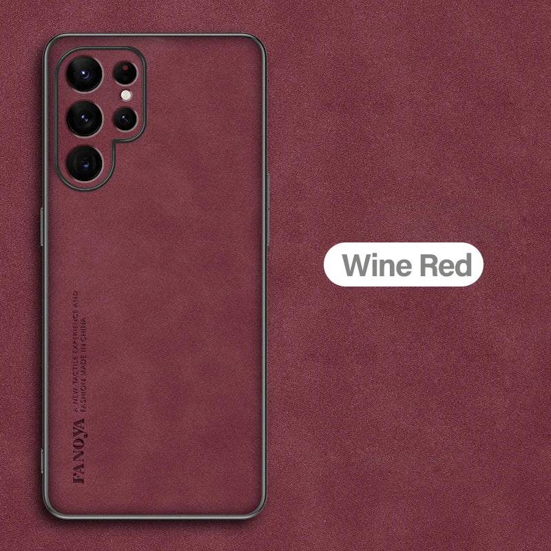 Samsung Galaxy S25/S24/S23 Ultra Plus Case | Luxury Sheepskin Leather Half-Wrapped Case