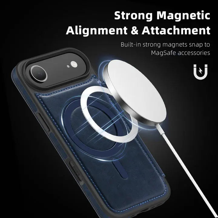 Magnetic Flip Wallet iPhone Case | RFID Blocking, Shockproof & Card Holder