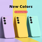 Square Liquid Silicone Soft Case for Samsung Galaxy S22-S25 Ultra | Washable & Lightweight Half-Wrapped Cover