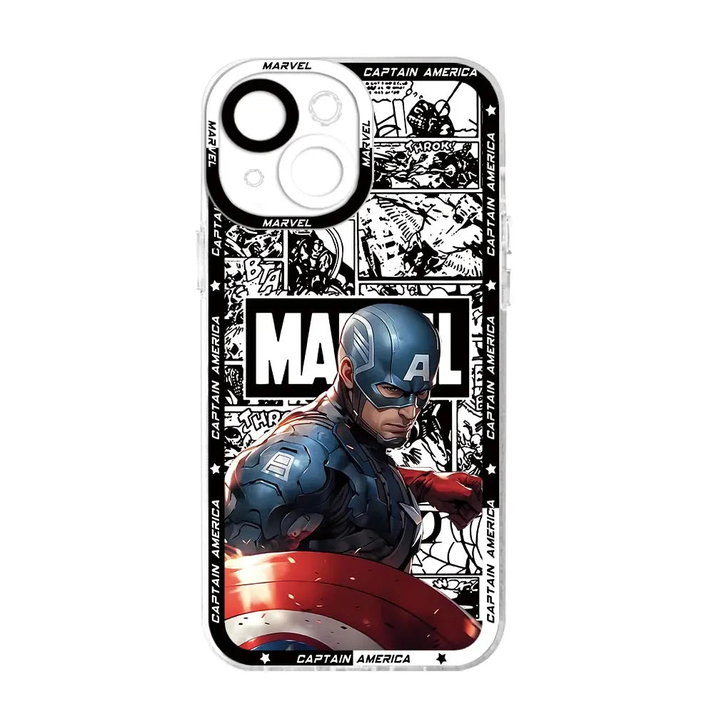 Full-Coverage Transparent Cartoon & Geometric iPhone Case | Waterproof & Anti-Scratch