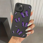 Butterfly Printed Full-Coverage Soft Silicone iPhone Case | Shockproof, Anti-Scratch & Non-Slip