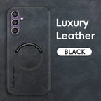 Luxury Magnetic Leather Magsafe Case for Samsung S23-S25 Series | Shockproof & Wireless Charging Compatible