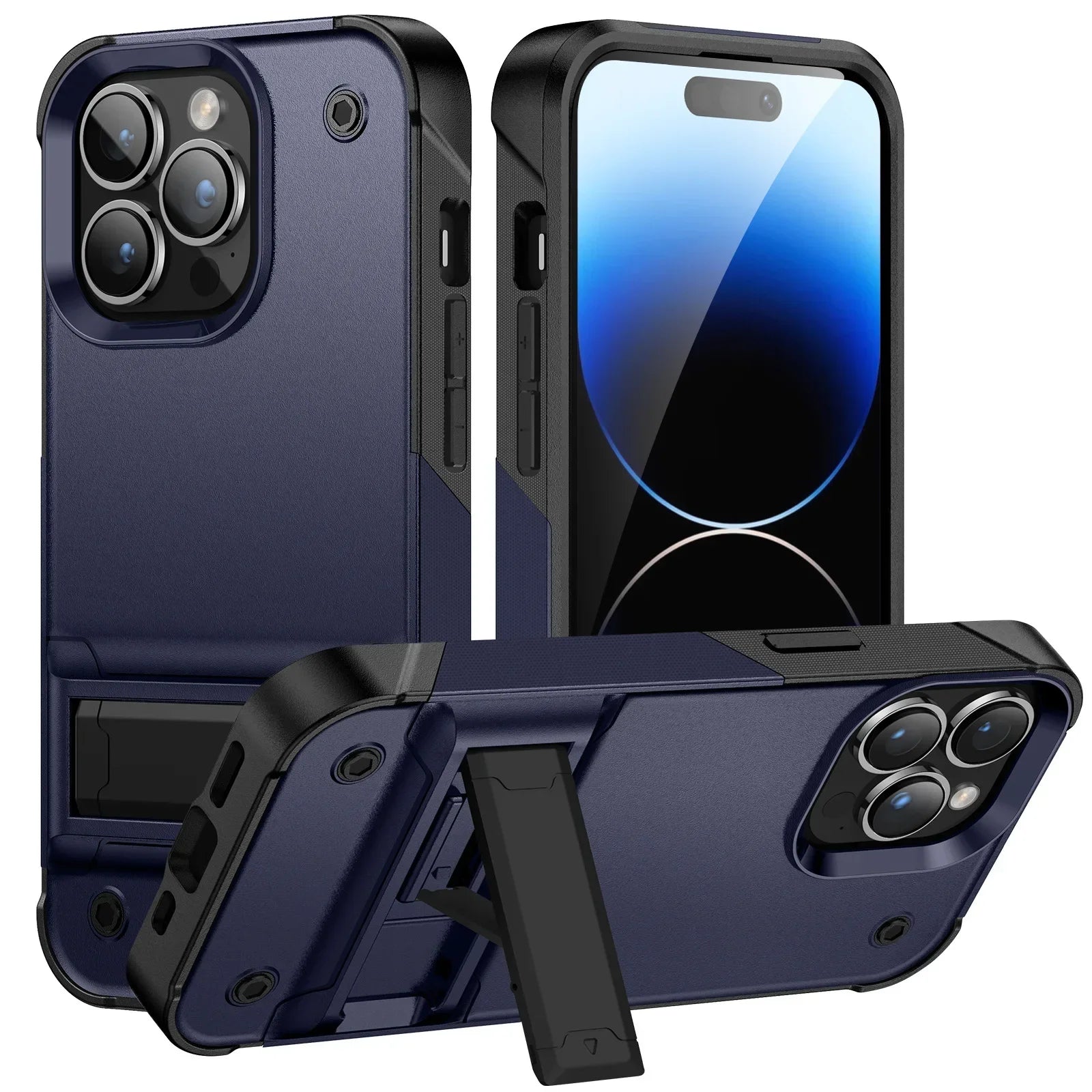 Heavy-Duty Full-Coverage iPhone Case with Kickstand | Dual-Layer, Anti-Scratch & Non-Slip Protection