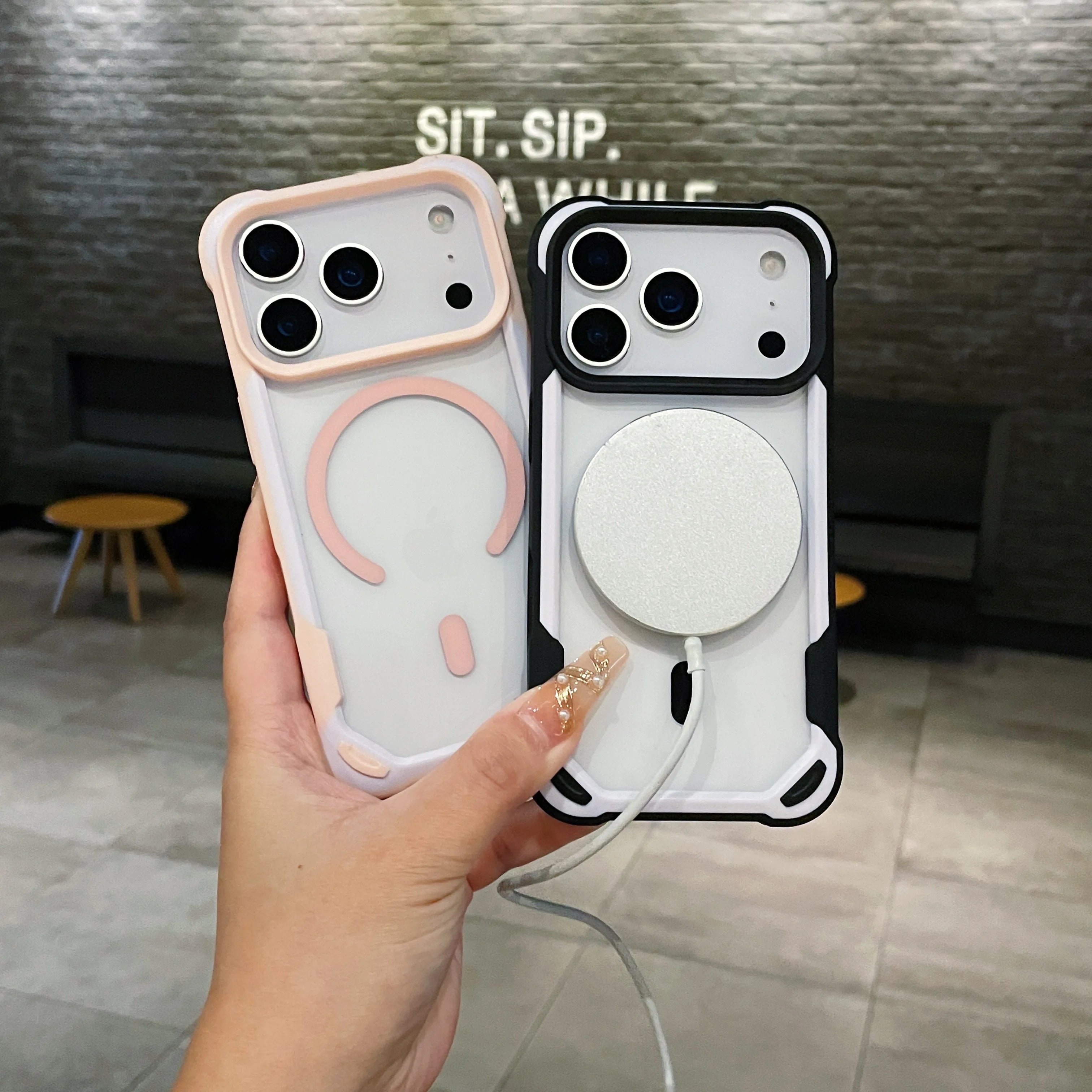 Cute Panda Magnetic Transparent Phone Case for iPhone 12–17 Series | MagSafe Compatible Clear Soft Cover