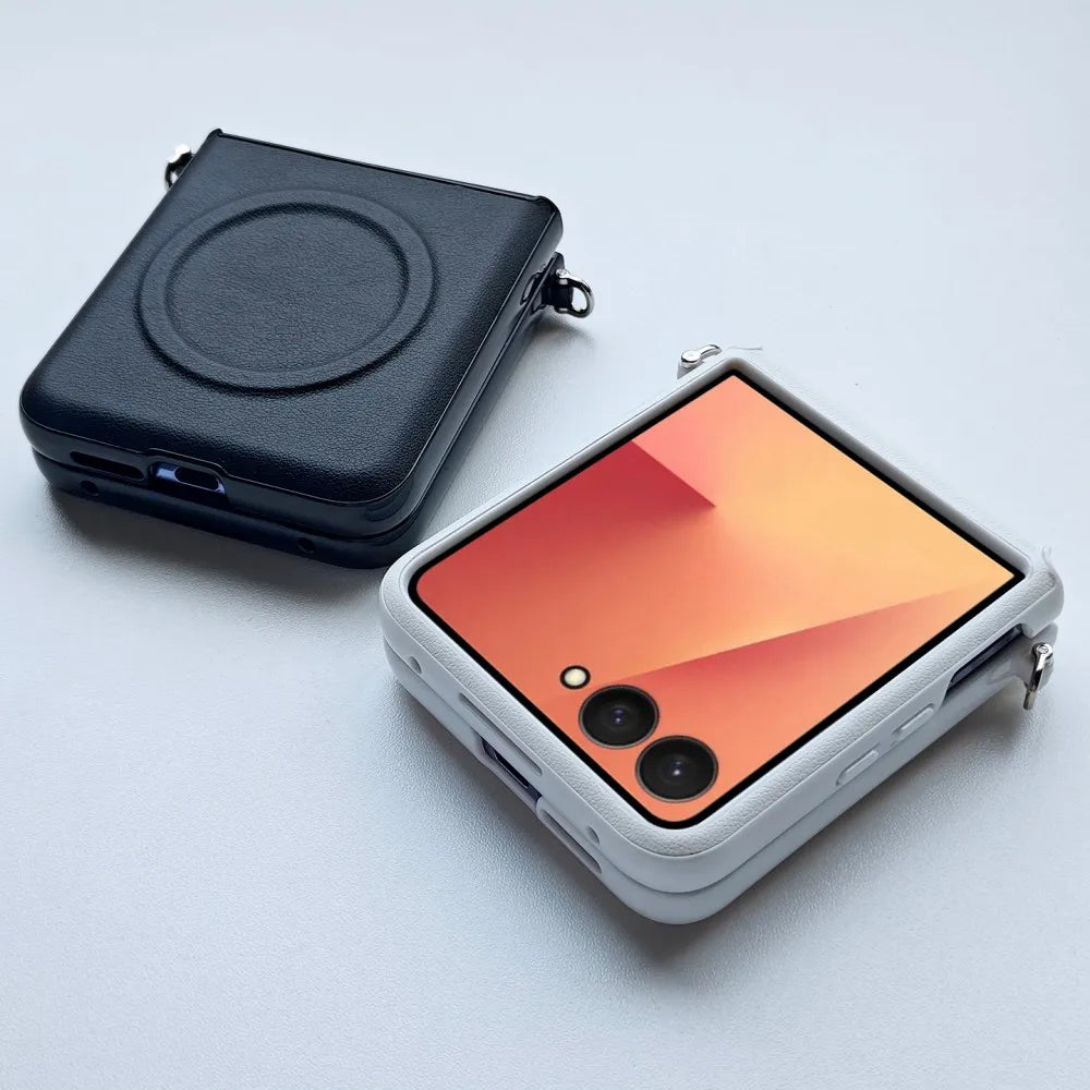 Samsung Galaxy Z Flip 7 Case | Luxury PU Leather Magnetic Full-Coverage Case
