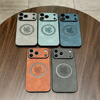 Classic Leather Case for iPhone 11–17 Series | MagSafe Compatible Wireless Charging Magnetic Cover