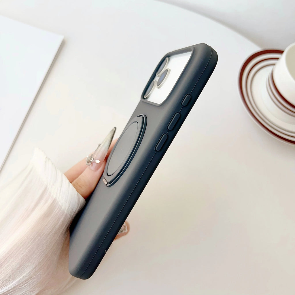 Liquid Silicone Ring Bracket iPhone Case | MagSafe Wireless Charging Compatible