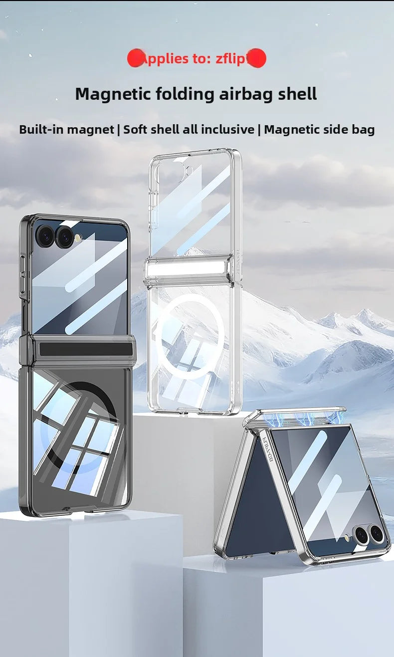 Soft Silicone Full-Coverage Case for Samsung Galaxy Z Flip 7 | Airbag, Magnetic & Magsafe Compatible