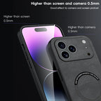 Luxury Sheepskin Magnetic Leather Phone Case for iPhone 11–17 Series | MagSafe Compatible Shockproof Cover