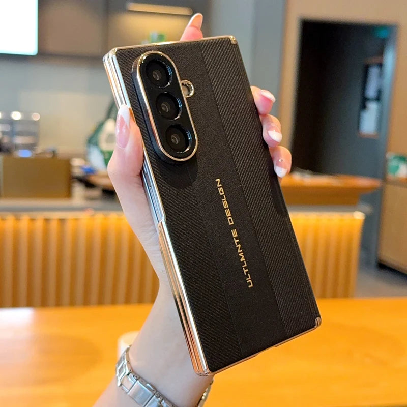 Samsung Galaxy Z Fold 7 Case | Luxury Plating Hard PU Full-Coverage Protective Back Cover