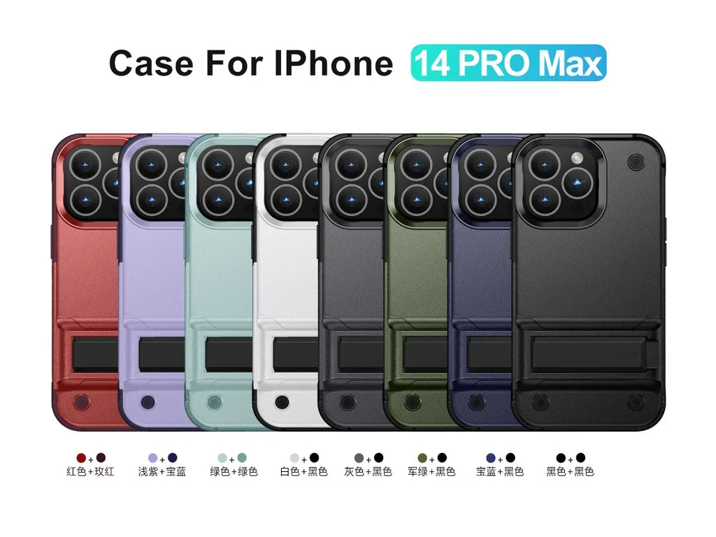 Heavy-Duty Full-Coverage iPhone Case with Kickstand | Dual-Layer, Anti-Scratch & Non-Slip Protection