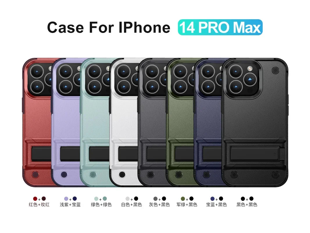 Heavy-Duty Full-Coverage iPhone Case with Kickstand | Dual-Layer, Anti-Scratch & Non-Slip Protection