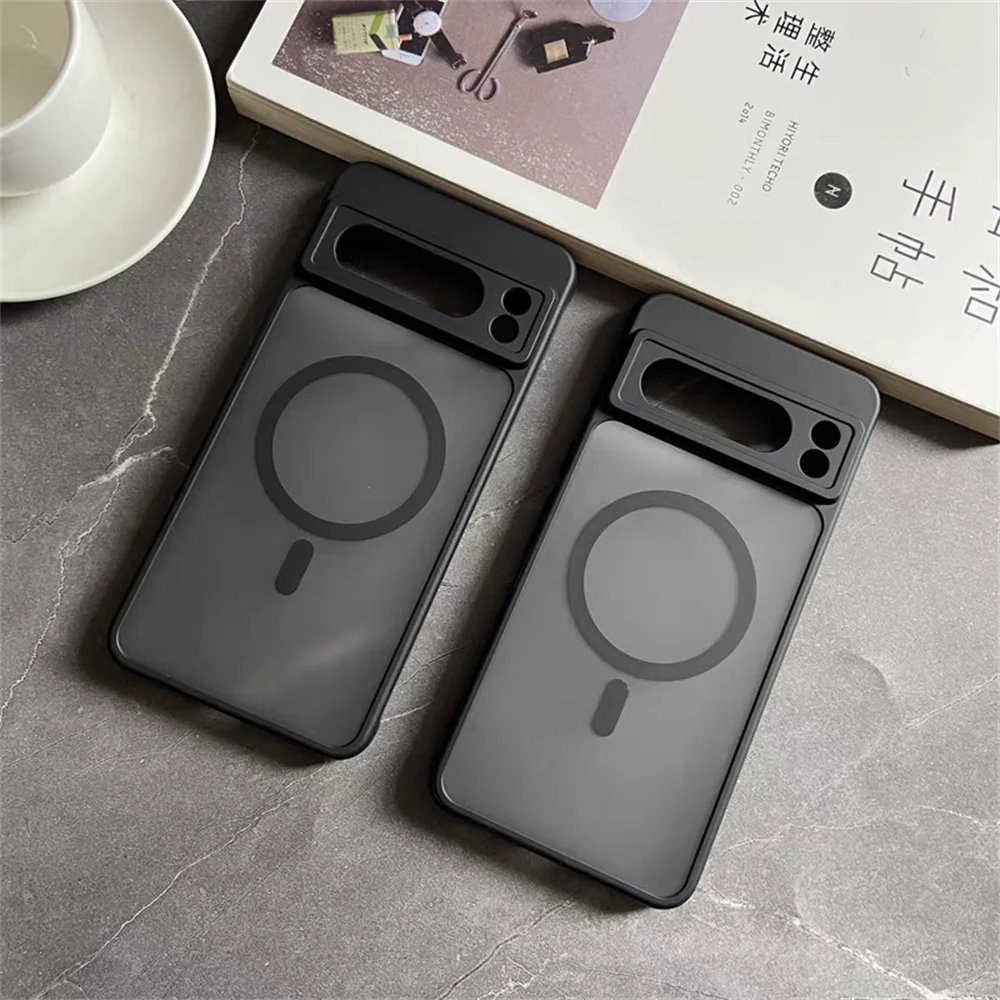 Google Pixel 6 / 6A / 6 Pro / 7 / 7A / 8 / 8A / 8 Pro / 9 / 9A / 9 Pro / 9 Pro XL Case | Matte Translucent Magnetic Wireless Charging Shockproof Half-Wrapped Cover