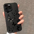 Butterfly Printed Full-Coverage Soft Silicone iPhone Case | Shockproof, Anti-Scratch & Non-Slip