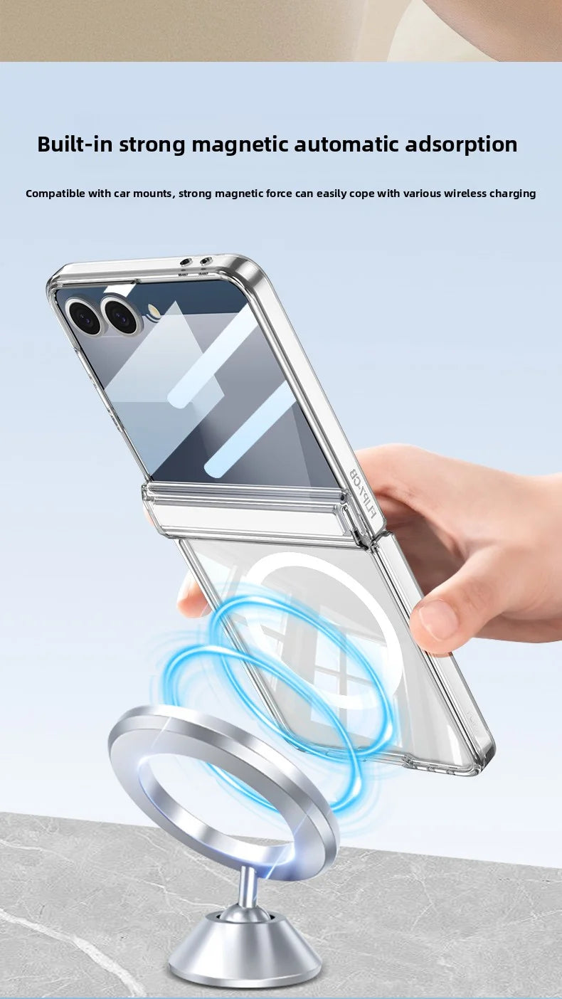 Soft Silicone Full-Coverage Case for Samsung Galaxy Z Flip 7 | Airbag, Magnetic & Magsafe Compatible