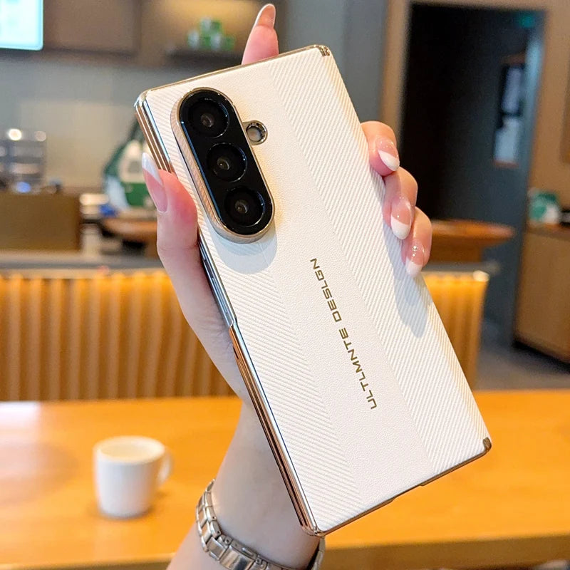 Samsung Galaxy Z Fold 7 Case | Luxury Plating Hard PU Full-Coverage Protective Back Cover