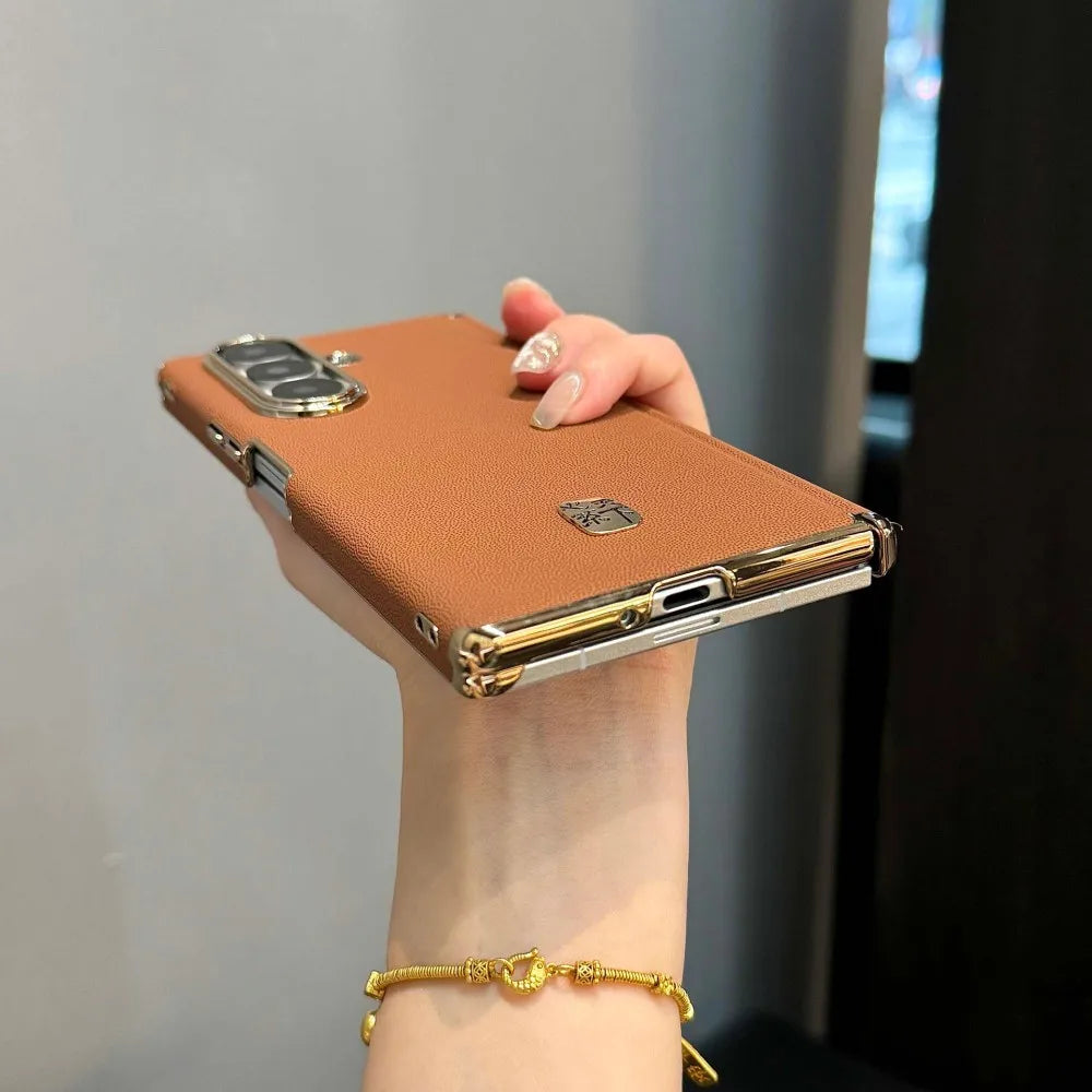 Samsung Galaxy Z Fold 7 Case | Luxury PU Leather Full-Coverage Protective Back Cover