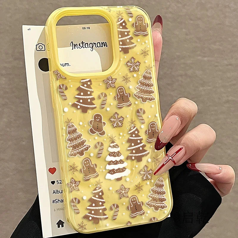 Christmas & Cartoon Pattern iPhone Case | Shockproof Half-Wrapped Soft Case