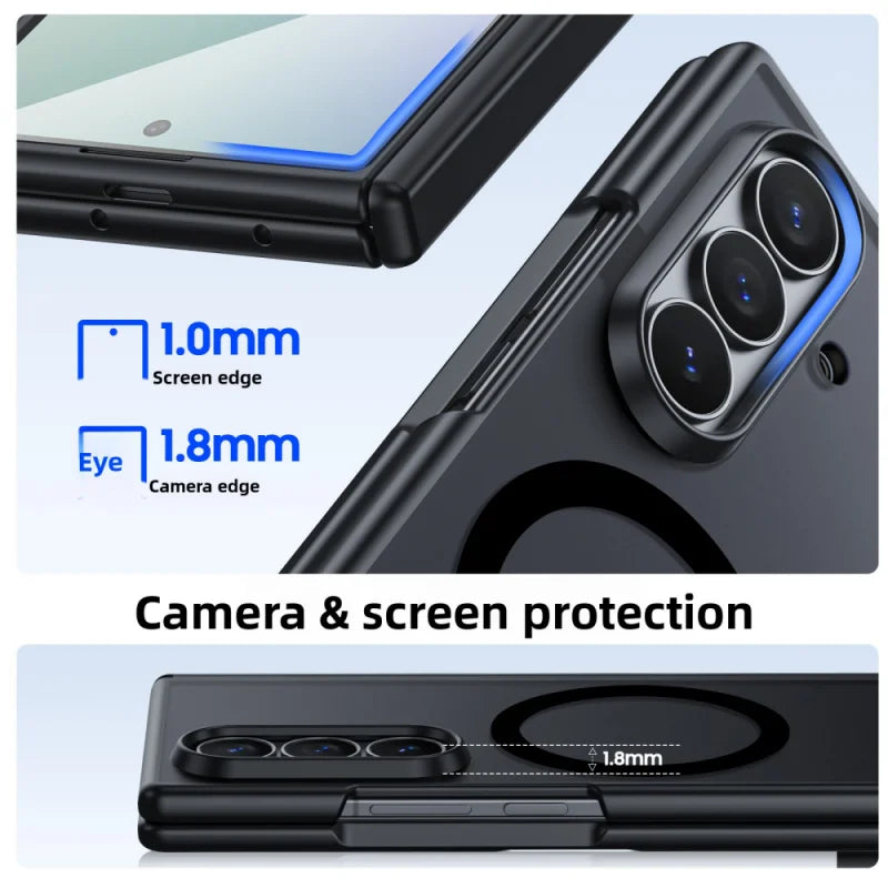 Samsung Galaxy Z Fold 7 Case | Hard Transparent Matte Magnetic Full-Coverage Protective Back Cover