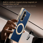 Luxury PU Leather Case for Samsung Galaxy Z Fold 7 | Ring Stand & Magnetic Wireless Charging