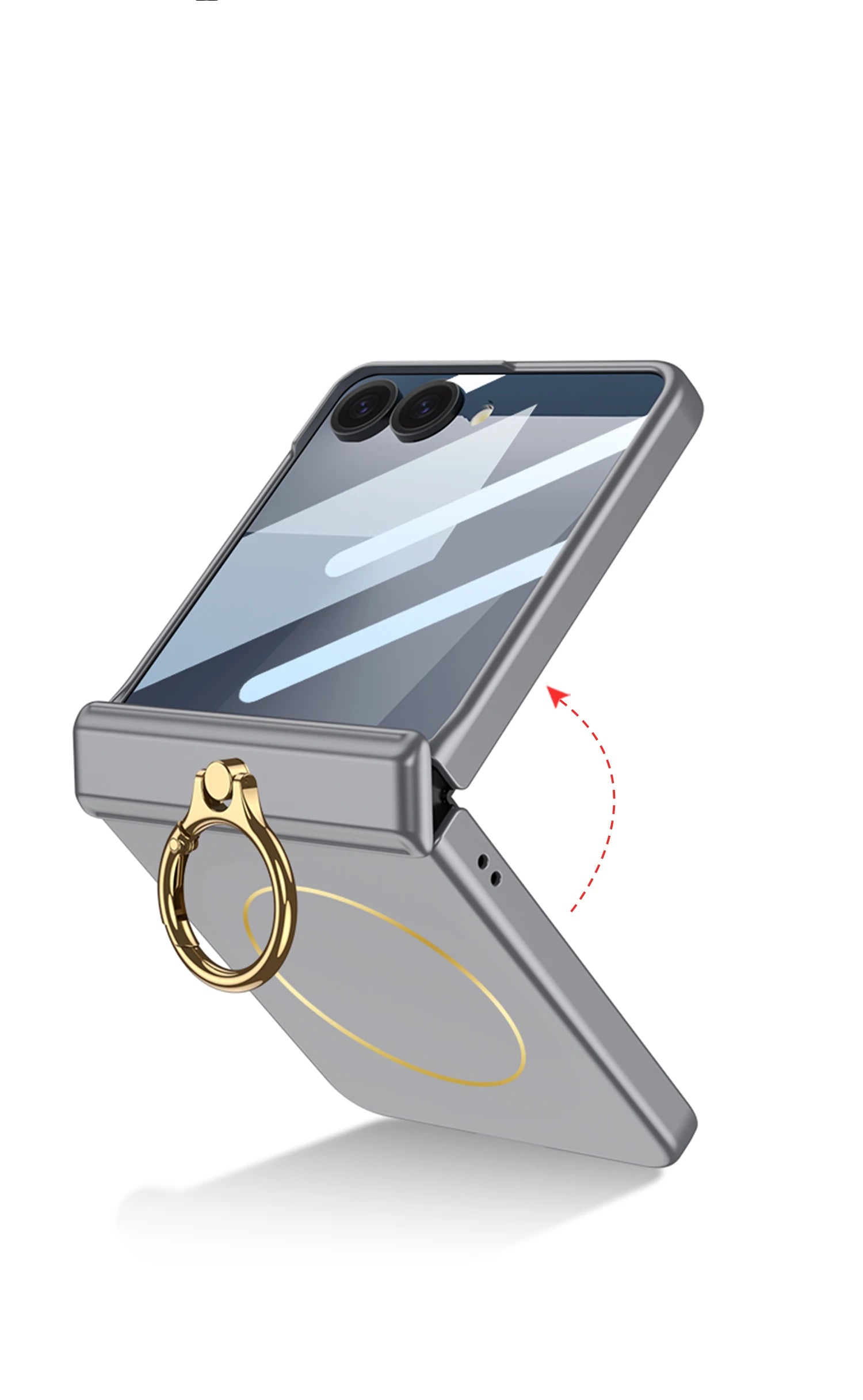 Samsung Galaxy Z Flip 7 Case | Hard Full-Coverage Protective Case with Ring, Middle Hinge & Magnetic Wireless Charging  📱 Short Descriptio