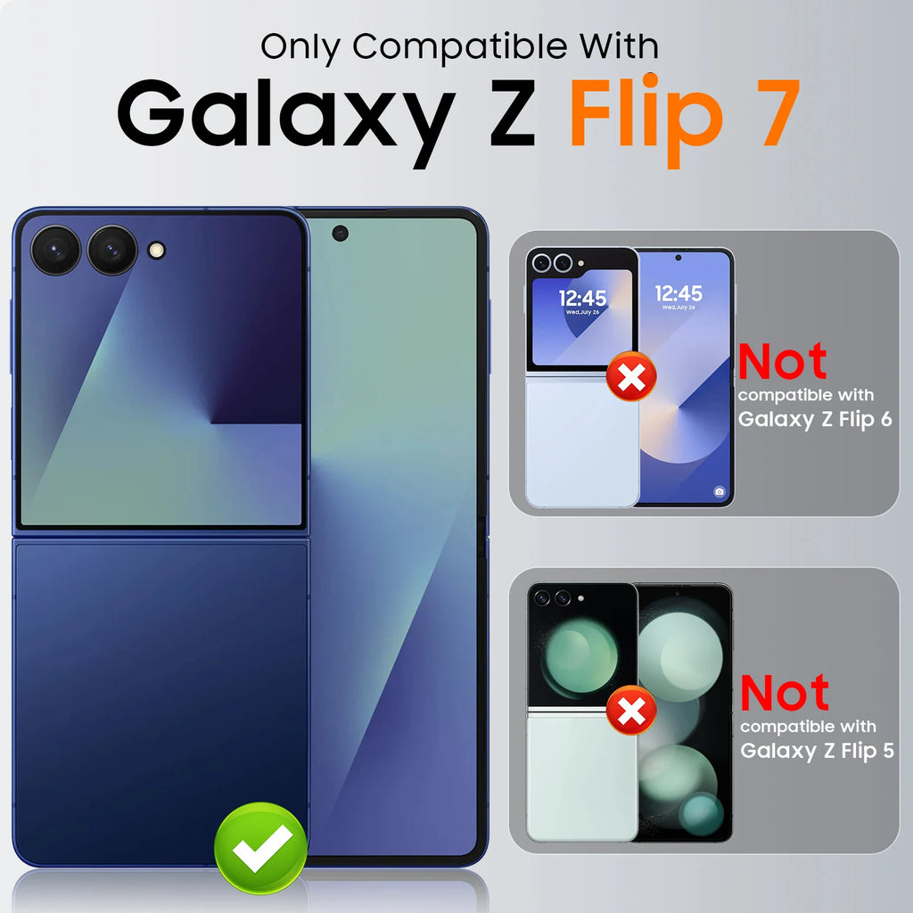 Samsung Galaxy Z Flip 7 Case | Luxury PU Leather Full-Coverage Protective Back Cover