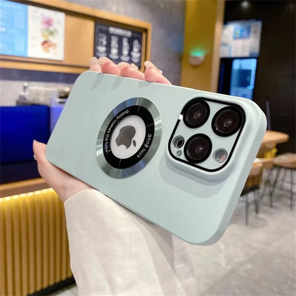 Luxury Magnetic Matte Phone Case with Ring Holder for iPhone 11–17 Series | MagSafe Shockproof Frosted Cover
