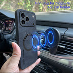 Luxury Sheepskin Magnetic Leather Phone Case for iPhone 11–17 Series | MagSafe Compatible Shockproof Cover