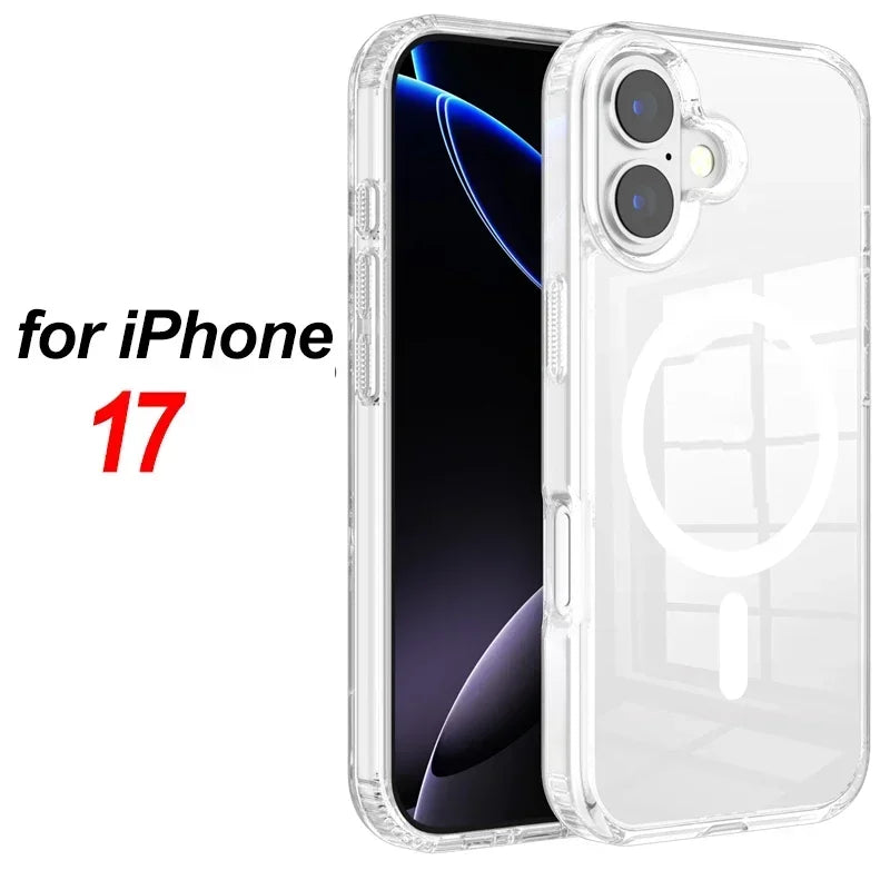 BAPPSUS Magnetic Transparent Phone Case for iPhone 17 Pro / Pro Max / Air | MagSafe Compatible Clear Acrylic Cover