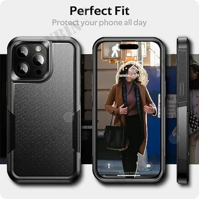 Dual-Layer Plain Plastic Phone Case | Anti-Fingerprint & Dustproof Half-Wrapped Cover for iPhone