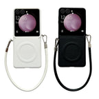 Samsung Galaxy Z Flip 7 Case | Luxury PU Leather Lanyard Magnetic Full-Coverage Protective Case