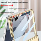 Samsung Galaxy Z Flip 7 Case | Luxury PU Leather Magnetic Full-Coverage Protective Back Cover