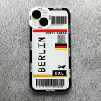 Plane Ticket Travel iPhone Case | Customizable Full-Coverage Shockproof Soft Silicone Cover