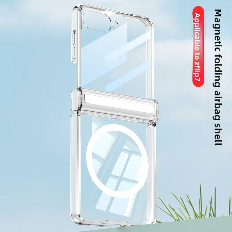 Soft Silicone Full-Coverage Case for Samsung Galaxy Z Flip 7 | Airbag, Magnetic & Magsafe Compatible