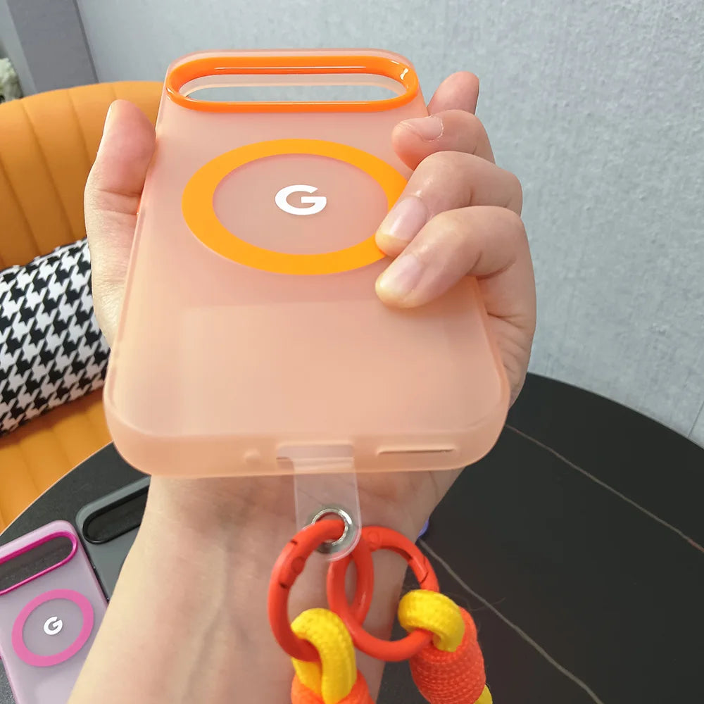 Google Pixel 8 / 8A / 8 Pro / 9 / 9A / 9 Pro / 9 Pro XL / 10 / 10 Pro / 10 Pro XL Case | Transparent TPU + PC Magnetic Wireless Charging Cover with Lanyard