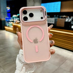 Translucent Matte Magnetic Case for iPhone 11–17 Series | MagSafe Compatible Camera Protector & Metal Stand Cover