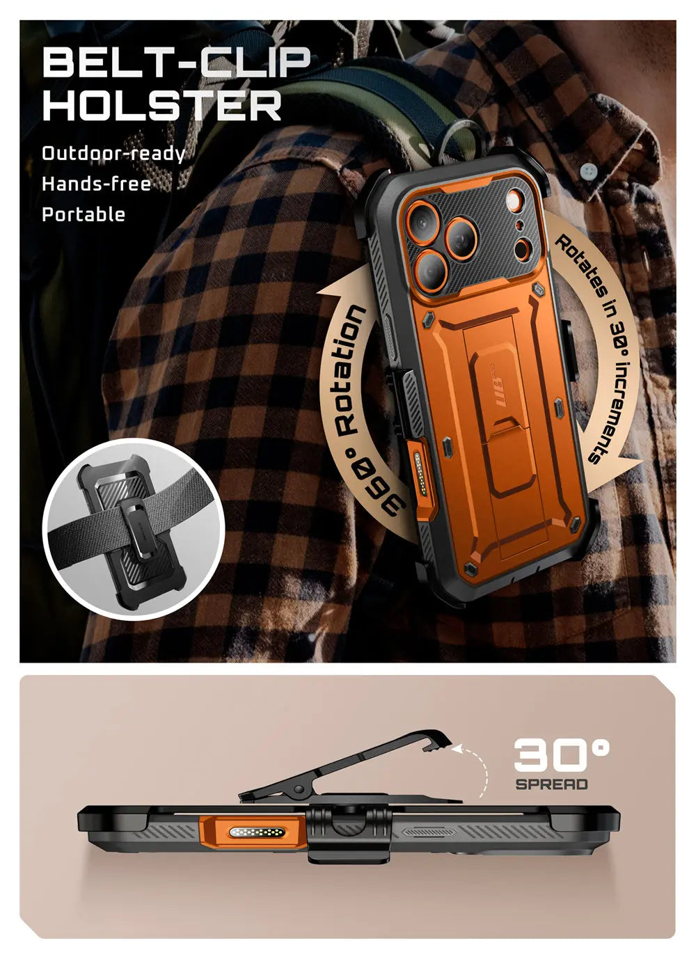 Rugged SUPCASE Full-Coverage iPhone 17 Pro Case | Shockproof with Holster & Kickstand