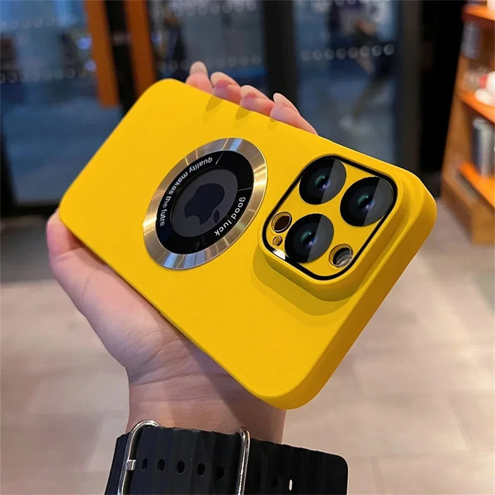 Luxury Magnetic Matte Phone Case with Ring Holder for iPhone 11–17 Series | MagSafe Shockproof Frosted Cover