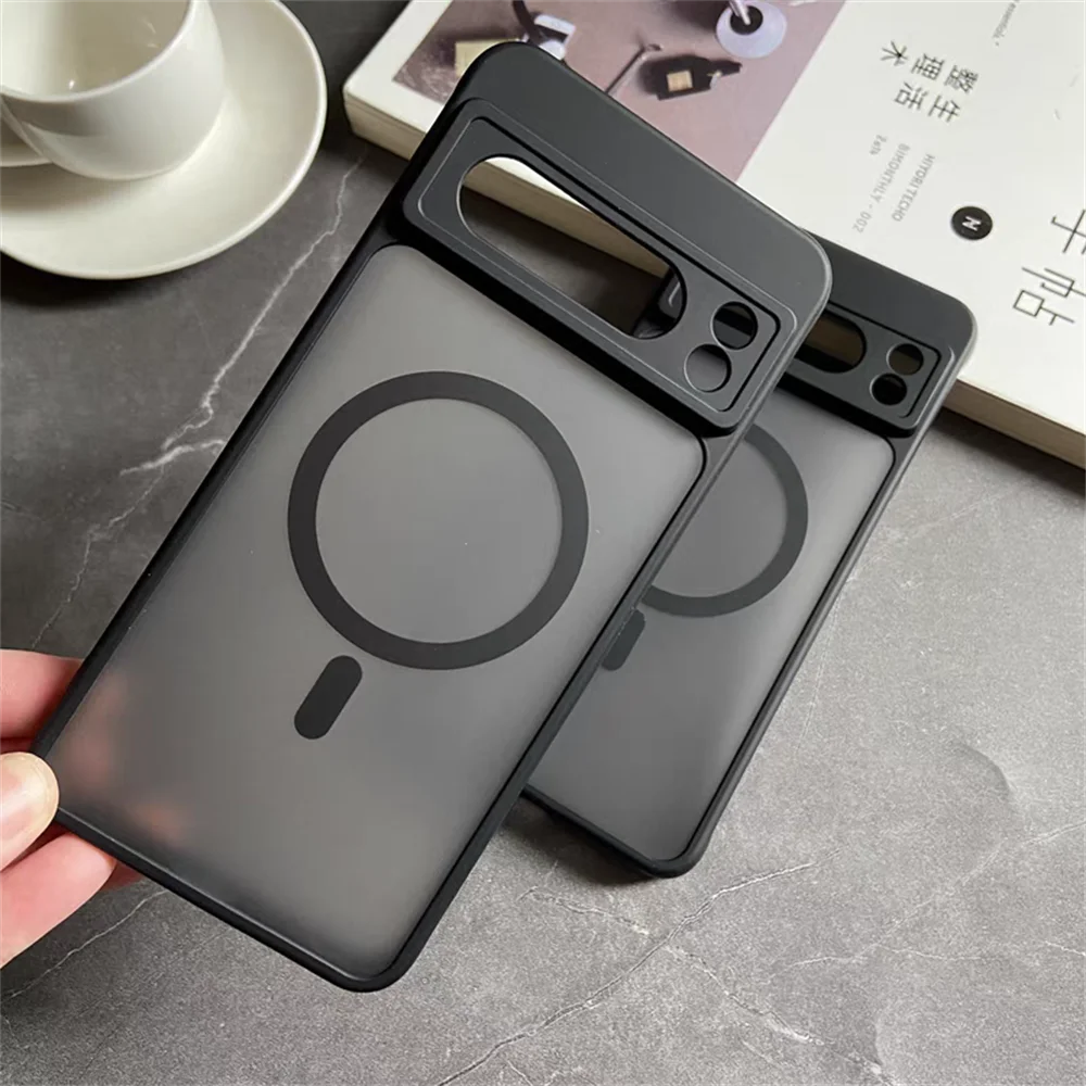 Google Pixel 6 / 6A / 6 Pro / 7 / 7A / 8 / 8A / 8 Pro / 9 / 9A / 9 Pro / 9 Pro XL Case | Matte Translucent Magnetic Wireless Charging Shockproof Half-Wrapped Cover