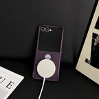 Samsung Galaxy Z Flip 7 Case | Hard Carbon Fiber Magnetic Ring Stand Full-Coverage Protective Case