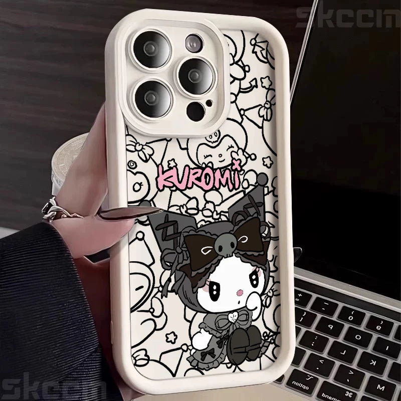 Half-Wrapped Cartoon & Pictorial TPU Phone Case | Anti-Fingerprint & Shockproof for iPhone