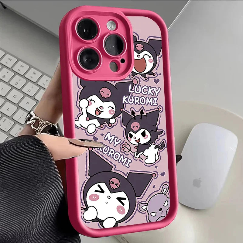 Full-Coverage Cartoon & Geometric iPhone Case | Shockproof & Anti-Fingerprint Protection