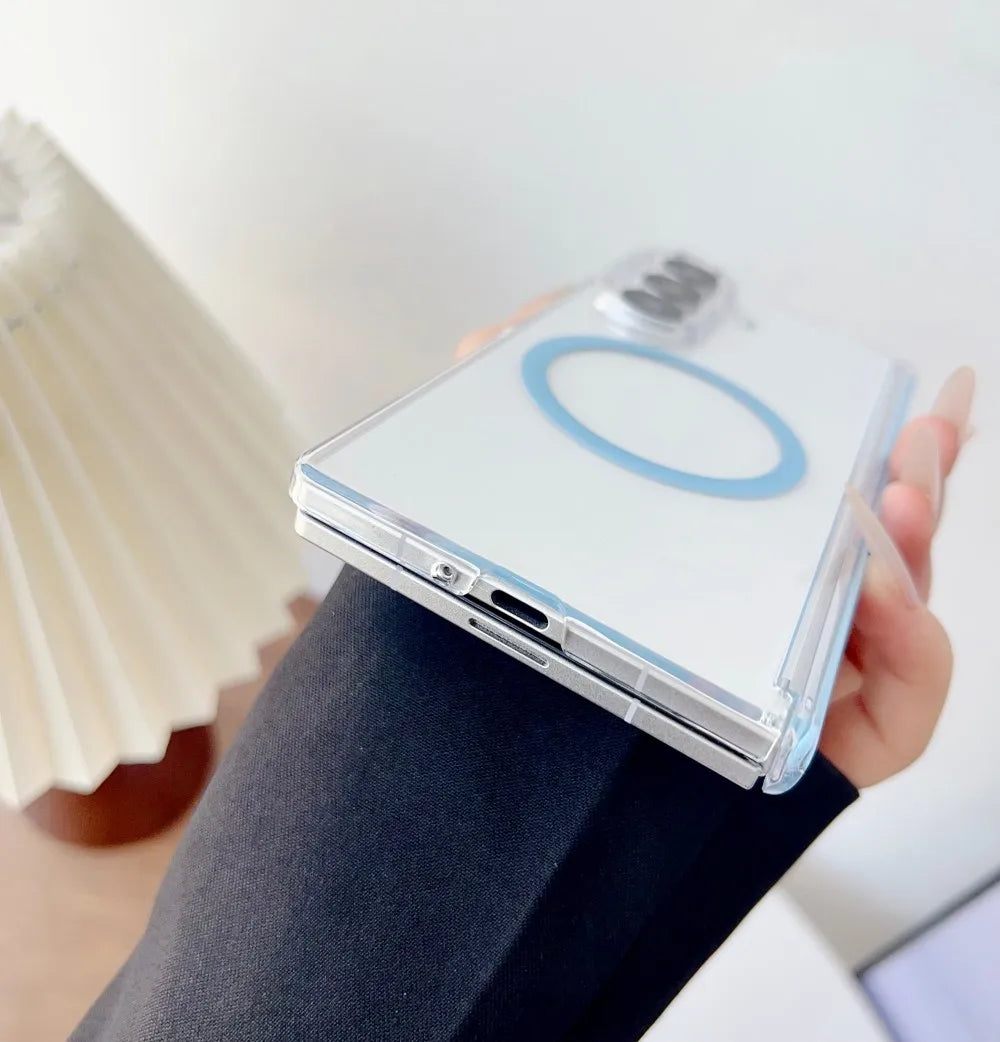 Samsung Galaxy Z Fold 7 Case | Hard Transparent Magnetic Full-Coverage Protective Back Cover